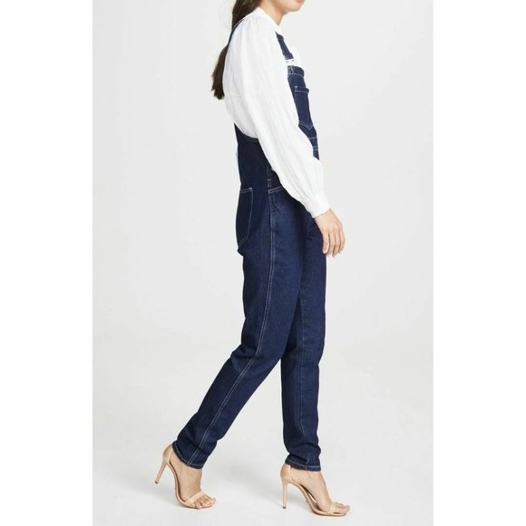 WeWoreWhat Basic Overalls Jeans Dark Wash - Picture 7 of 7